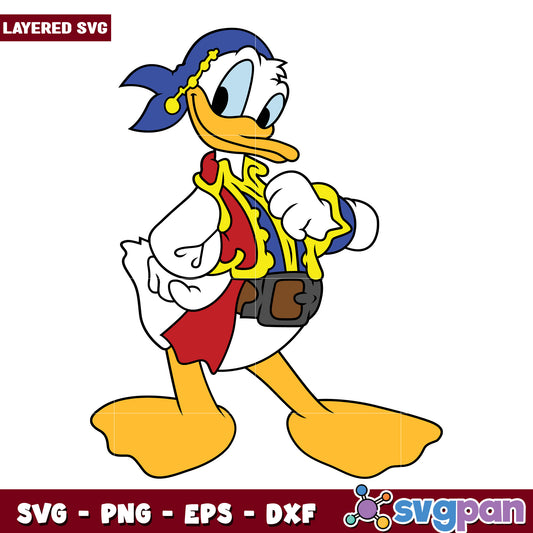 Funny donald duck pirate design svg, mickey mouse toys svg, disneyland svg