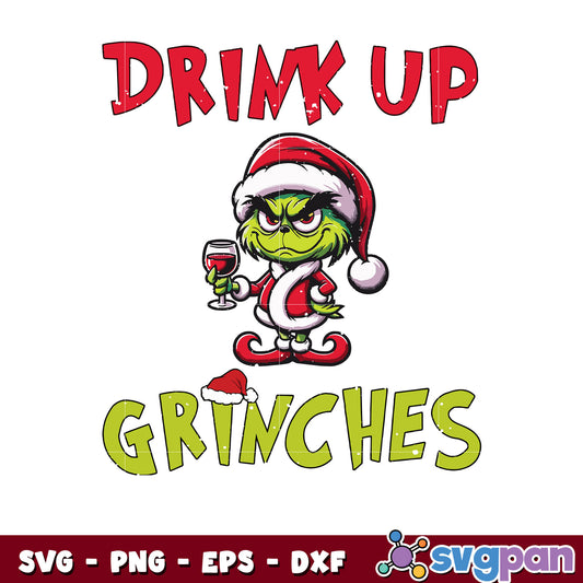Funny drink up grinches santa vibe svg