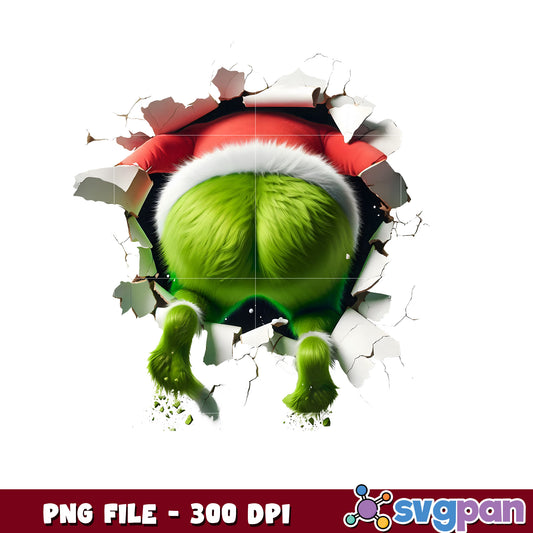 Funny grinch butt design png, grinch clipart png, grinches​ ​png