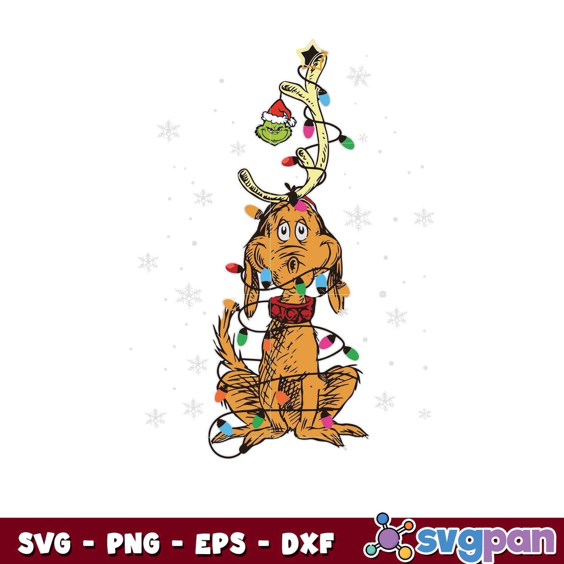 Funny grinch christmas lights svg