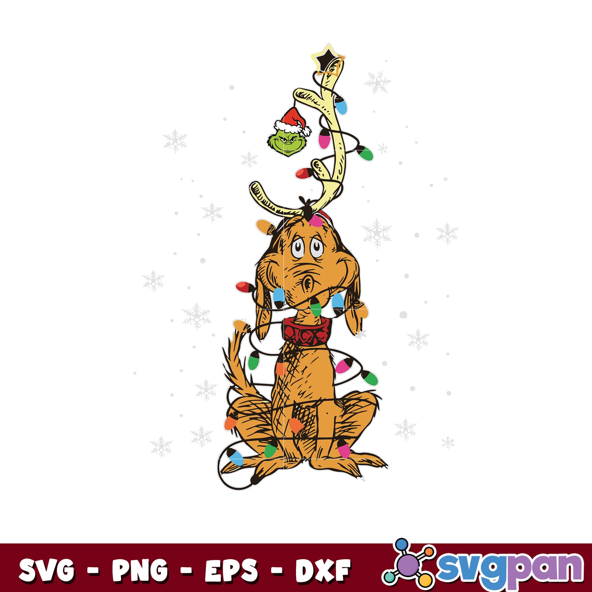 Funny grinch christmas lights svg, grinch and dog svg, christmas svg