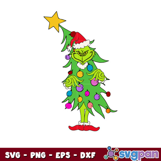 Funny grinch christmas tree light svg