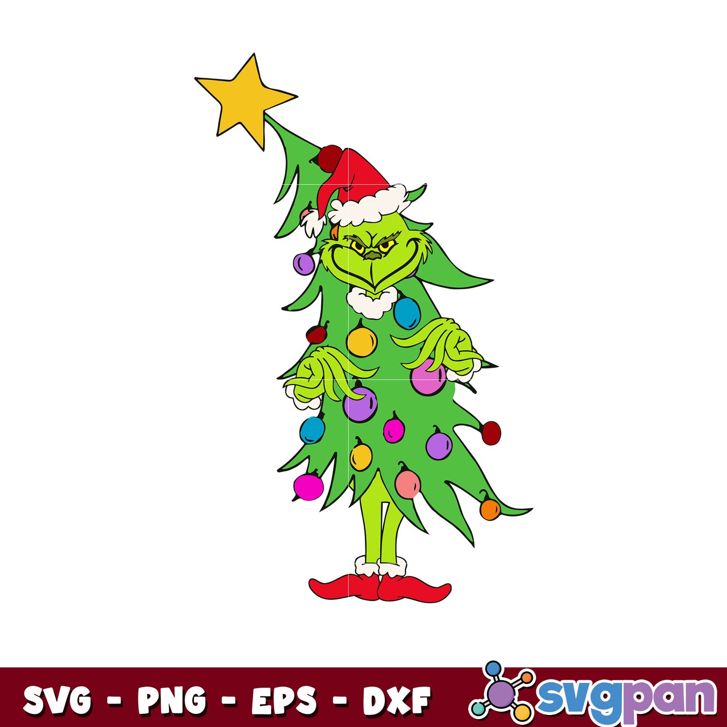 Funny grinch christmas tree light svg, grinch christmas hat svg