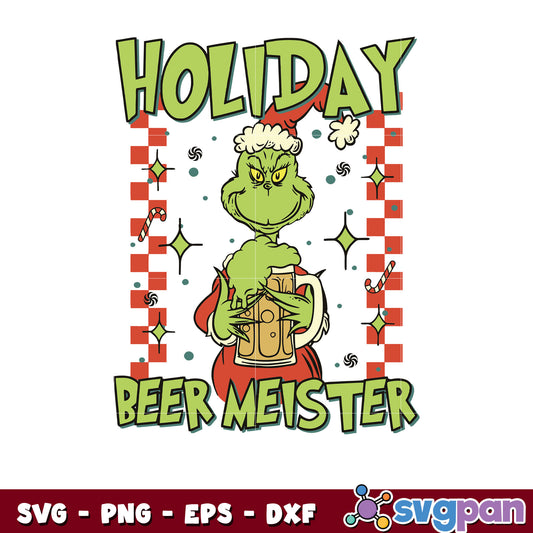 Funny grinch holiday beer meister svg