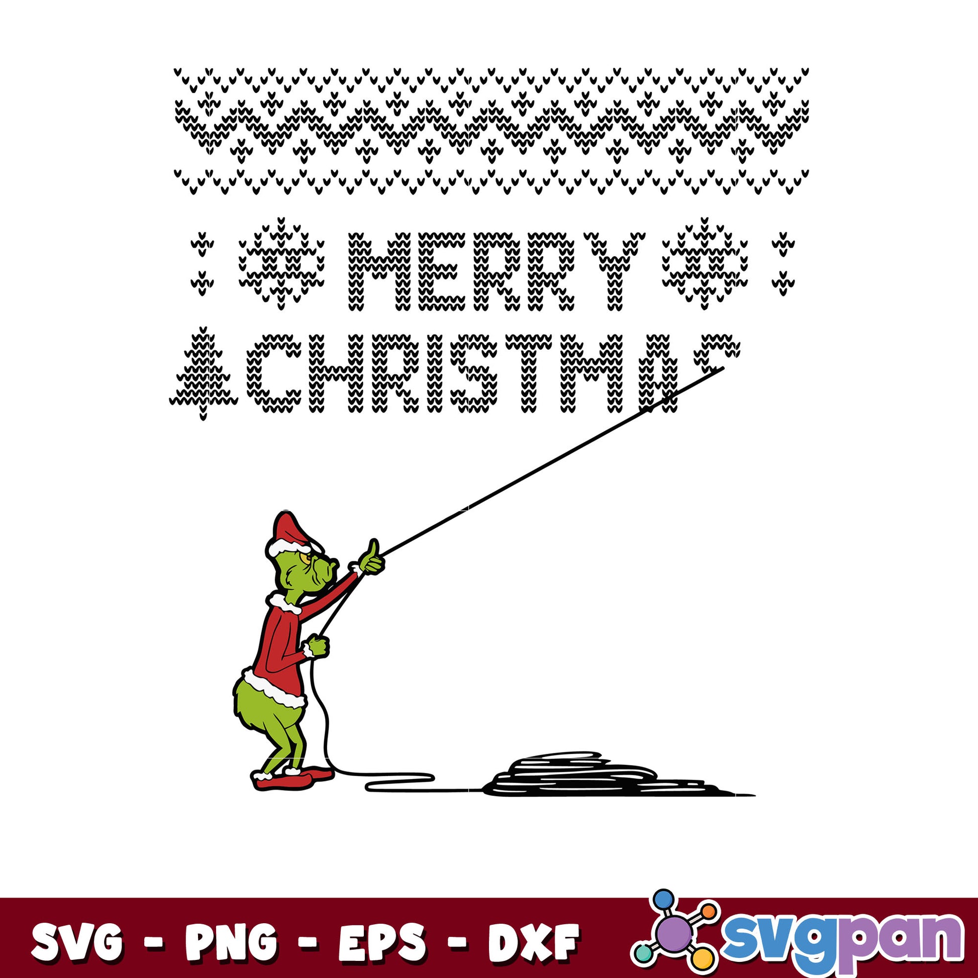 Funny grinch merry christmas santa vibe svg