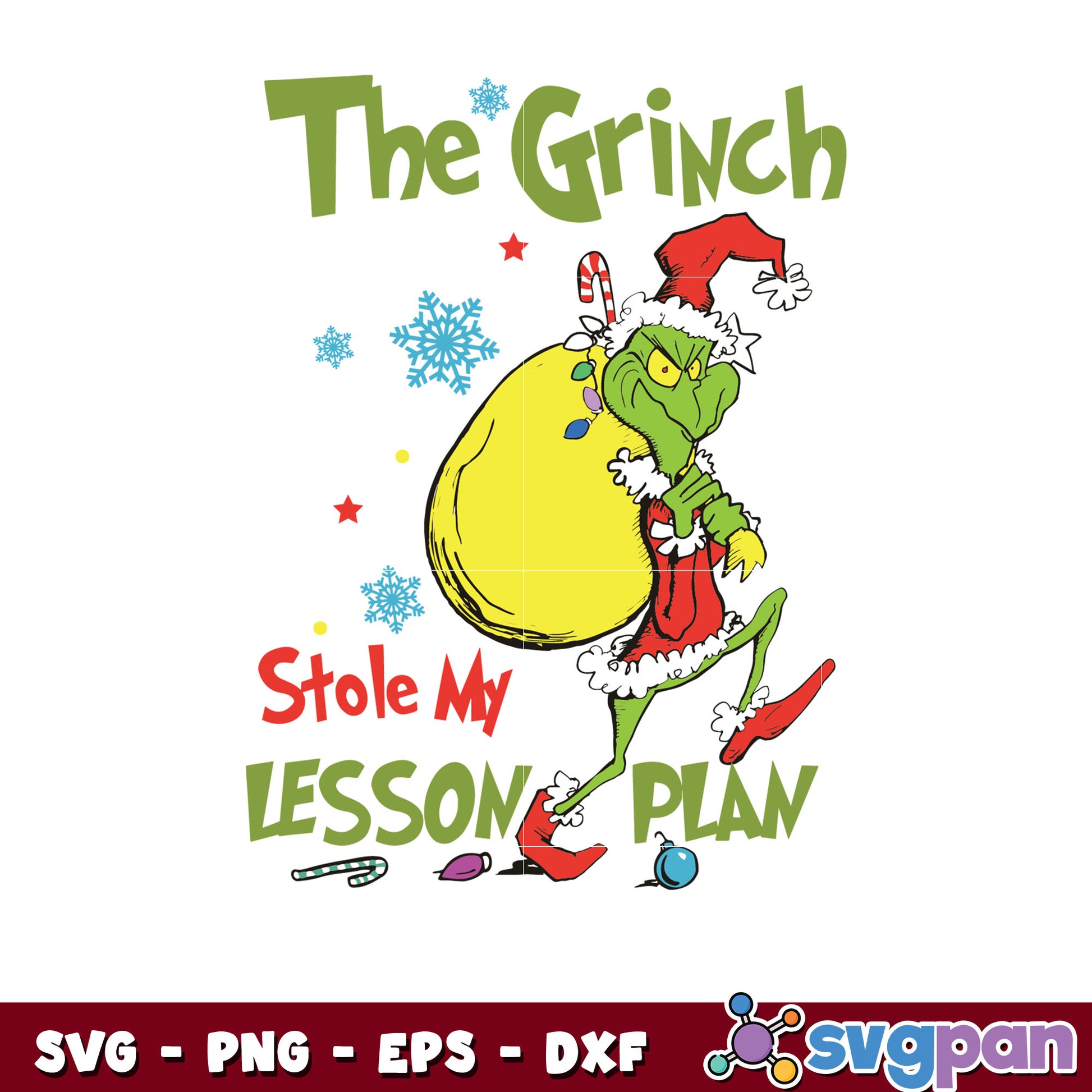 Funny grinch stole my lesson plan svg