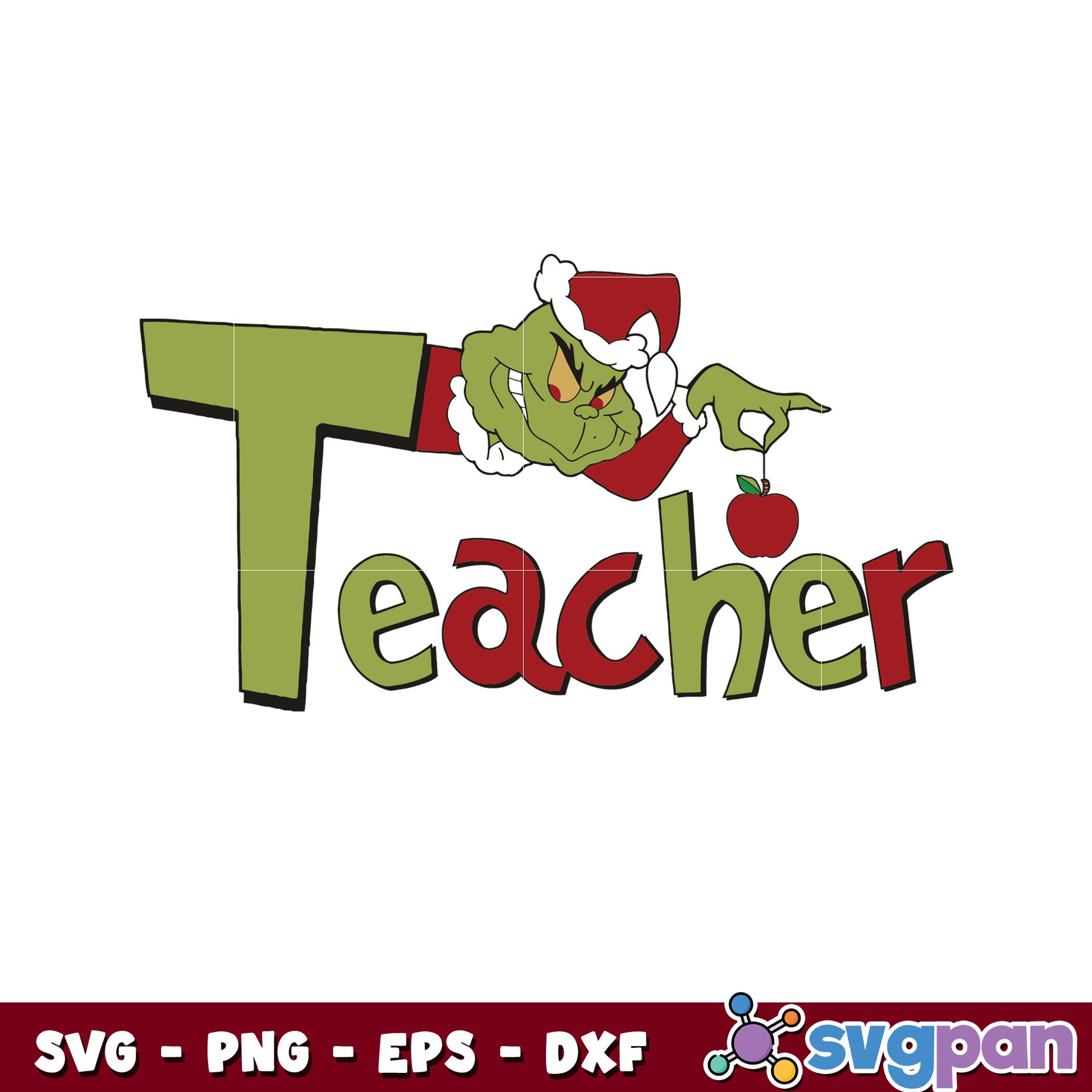 Funny grinch teacher christmas svg