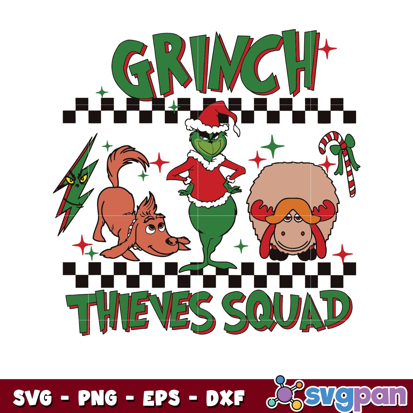 Funny grinch thieves squad christmas svg