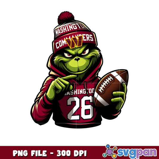 Funny grinch washington commanders png, grinch nfl png, nfl png