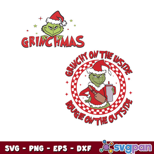 Funny grinchy On the inside svg