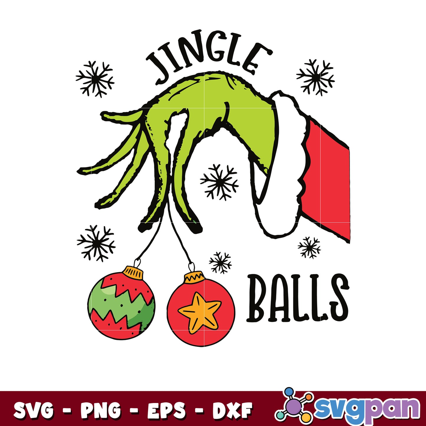 Funny jingle balls grinch hand svg
