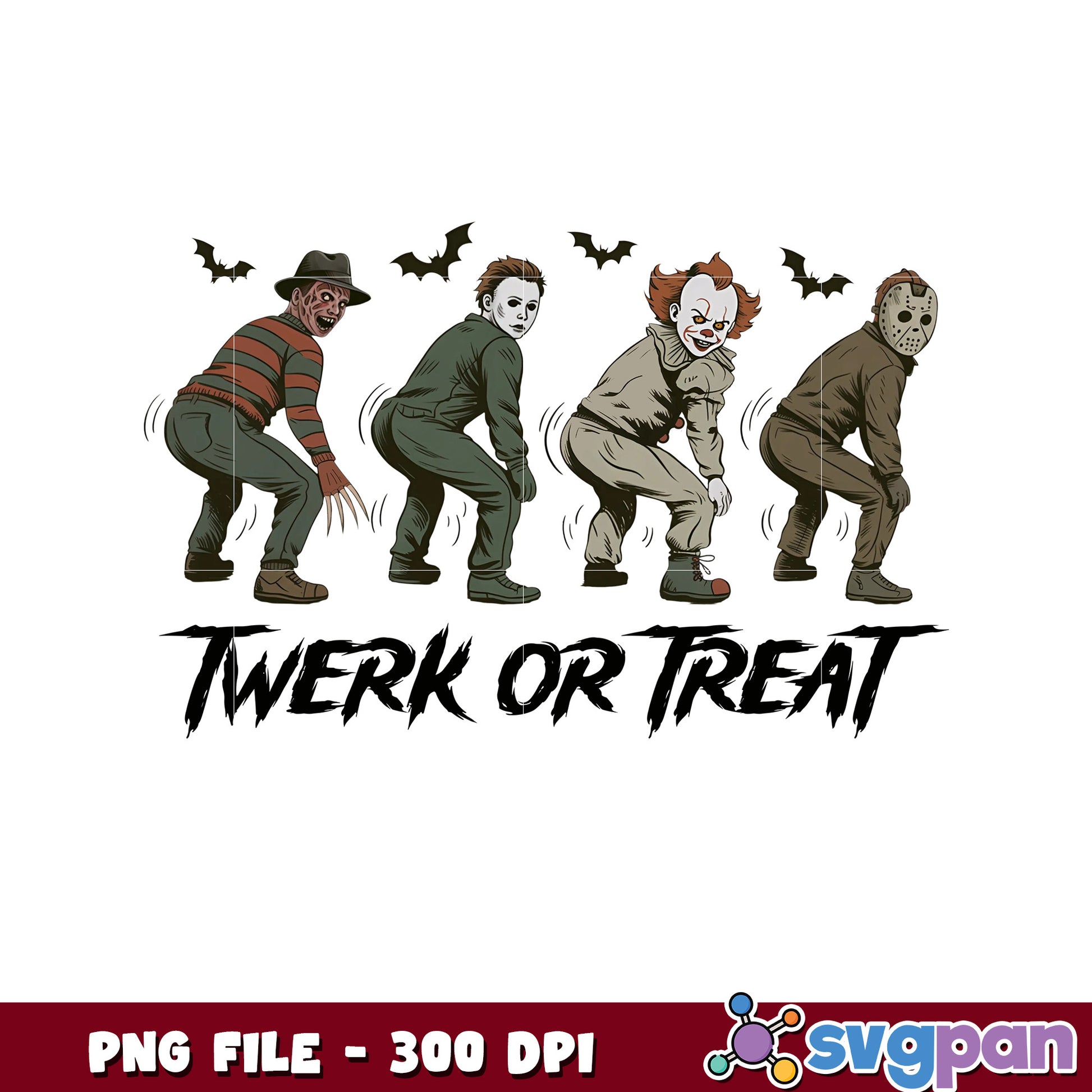Funny killers trick or treat png, halloween season png, scary monster​ png