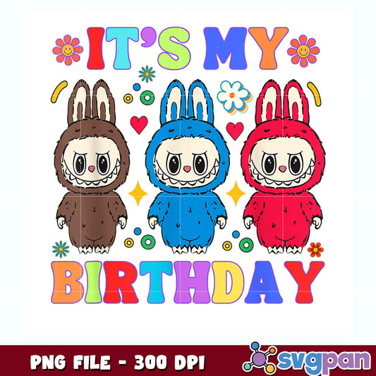 Funny labubu birthday tee girls png, kids labubu png, popmart labubu png