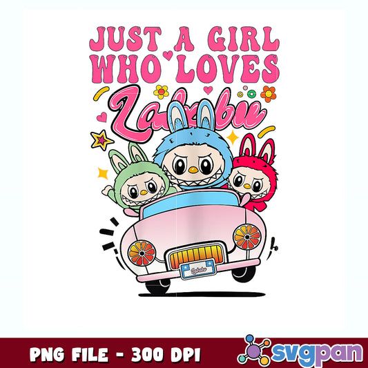 Funny labubu just a girl who loves labubu png, girl loves labubu png, labubu png