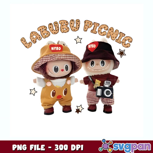 Funny labubu lover cute labubu picnic and friends png, cute labubu png