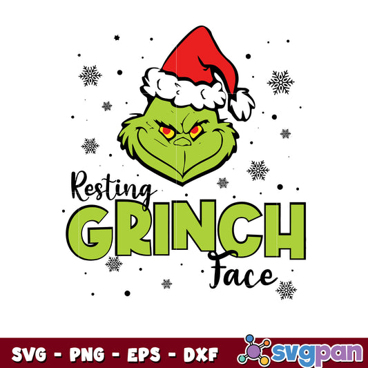 Funny resting Ggrinch face funny grinchmas svg