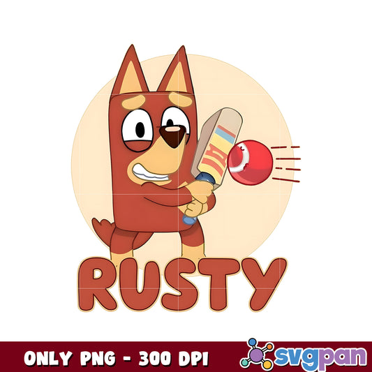 Funny rusty bluey cartoon png, rusty bluey​ png, bluey character png