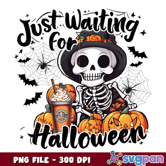 Funny skeleton waiting for halloween png, halloween movies​ png, halloween​ characters png