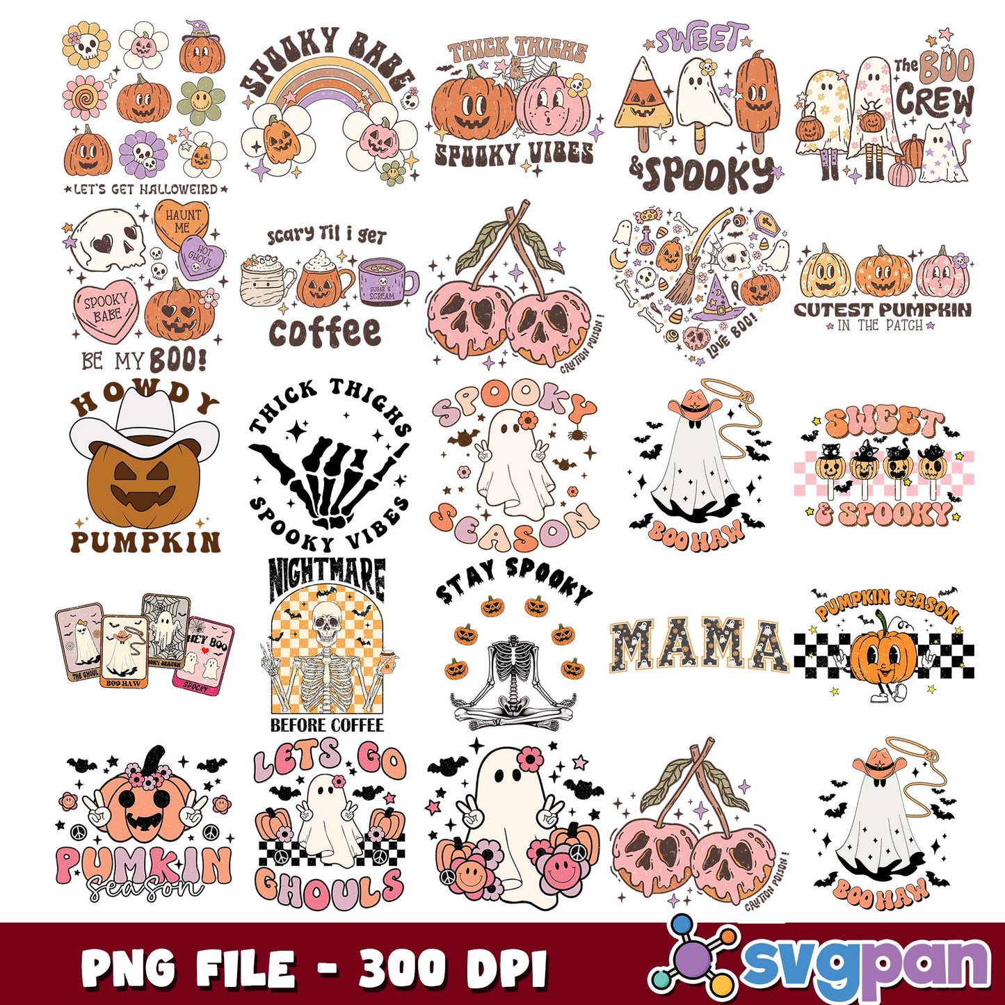 Funny spooky quotes png bundle