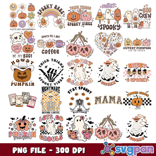 Funny spooky quotes png bundle