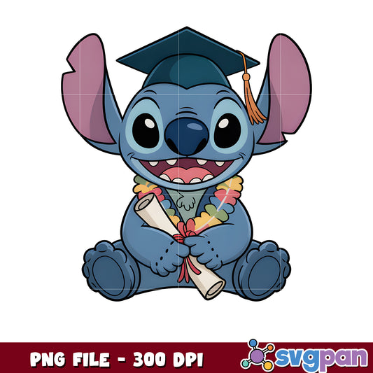 Funny stitch graduation png, lilo and stitch png, class of 2025 png
