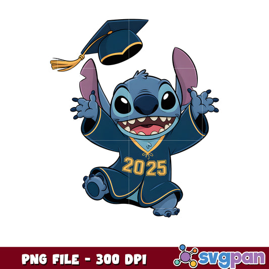 Funny stitch graduation png, stitch memes funny​  png, class of 2025 png