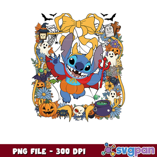 Funy halloween stitch png, halloween decorations png, halloween disney png