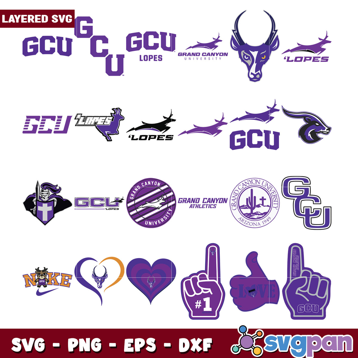 GCU Lopes SVG Bundle Layered Designs – svgpan