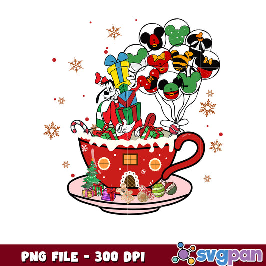 GOOFY tea christmas png, merry christmas​ png, holiday png