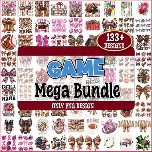 Game day football png bundle