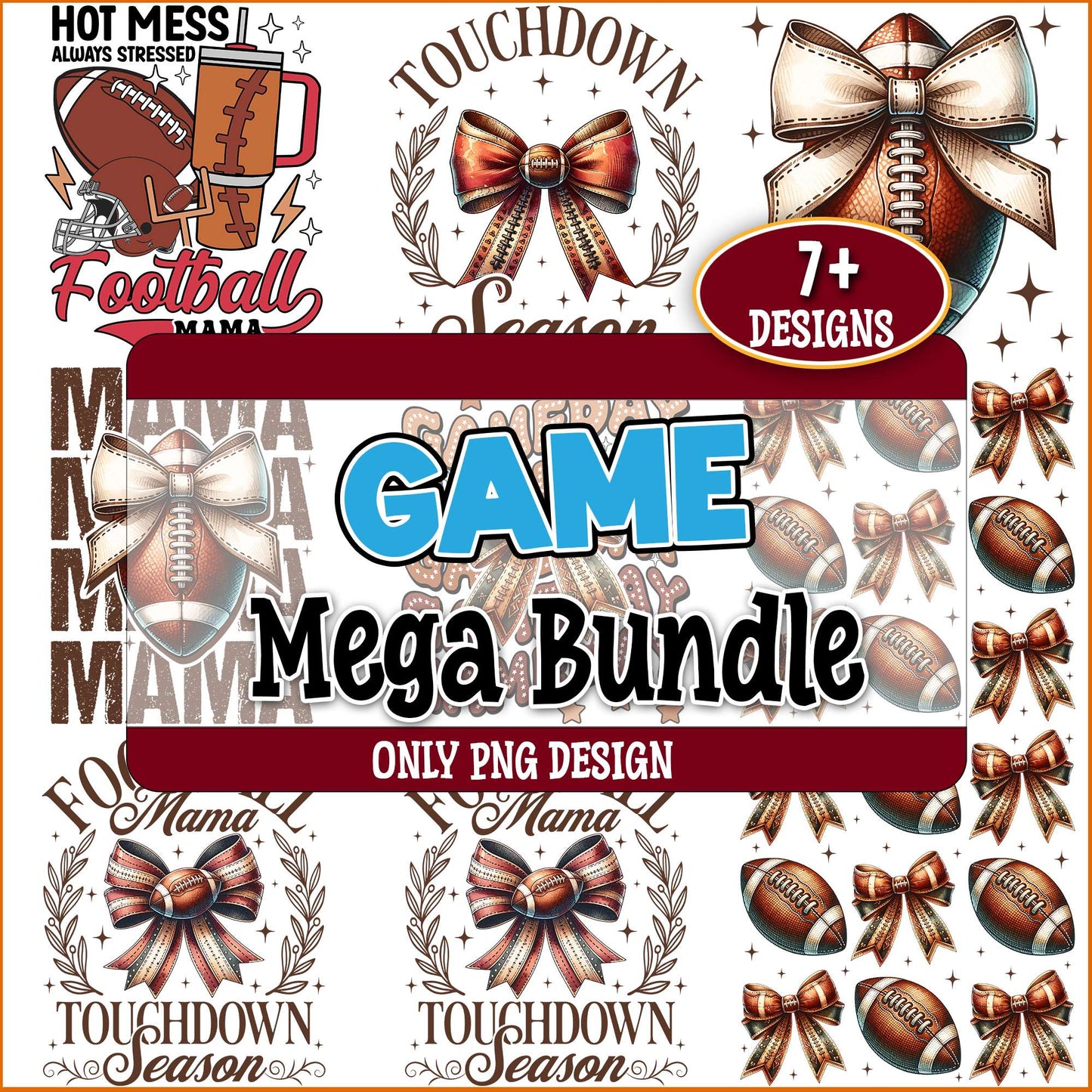 Game days football png bundle