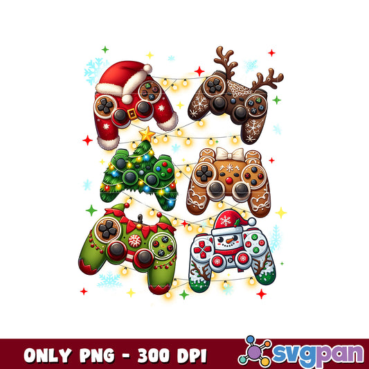 Gaming controller merry christmas design png