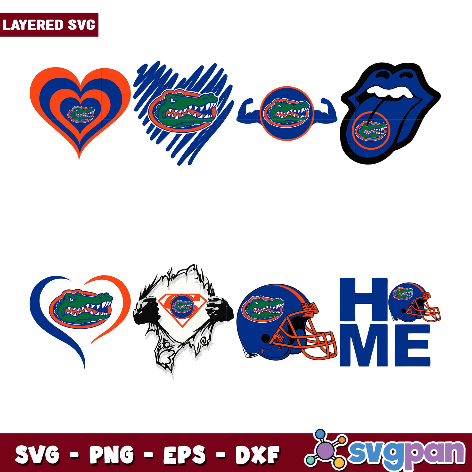 Gator Bundle SVG Layered Designs