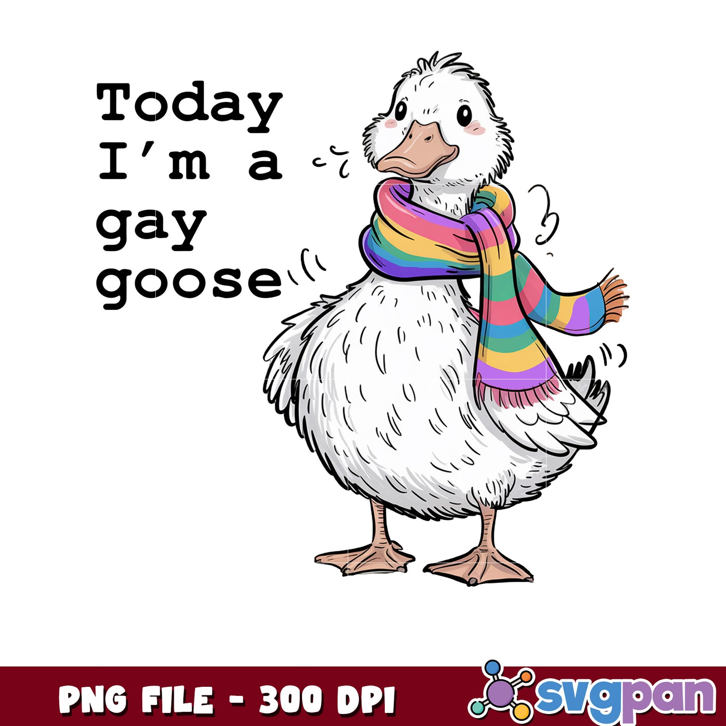 Gay Goose PNG Funny Pride Design 300 DPI