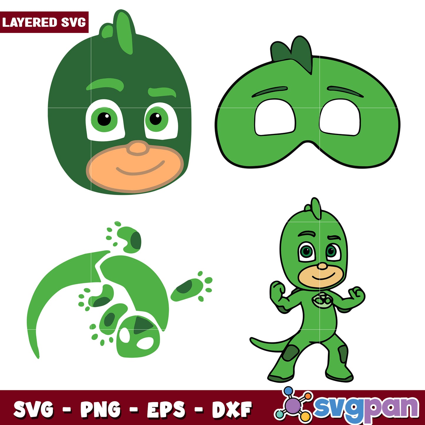 Gekko SVG Bundle Layered Mask & More
