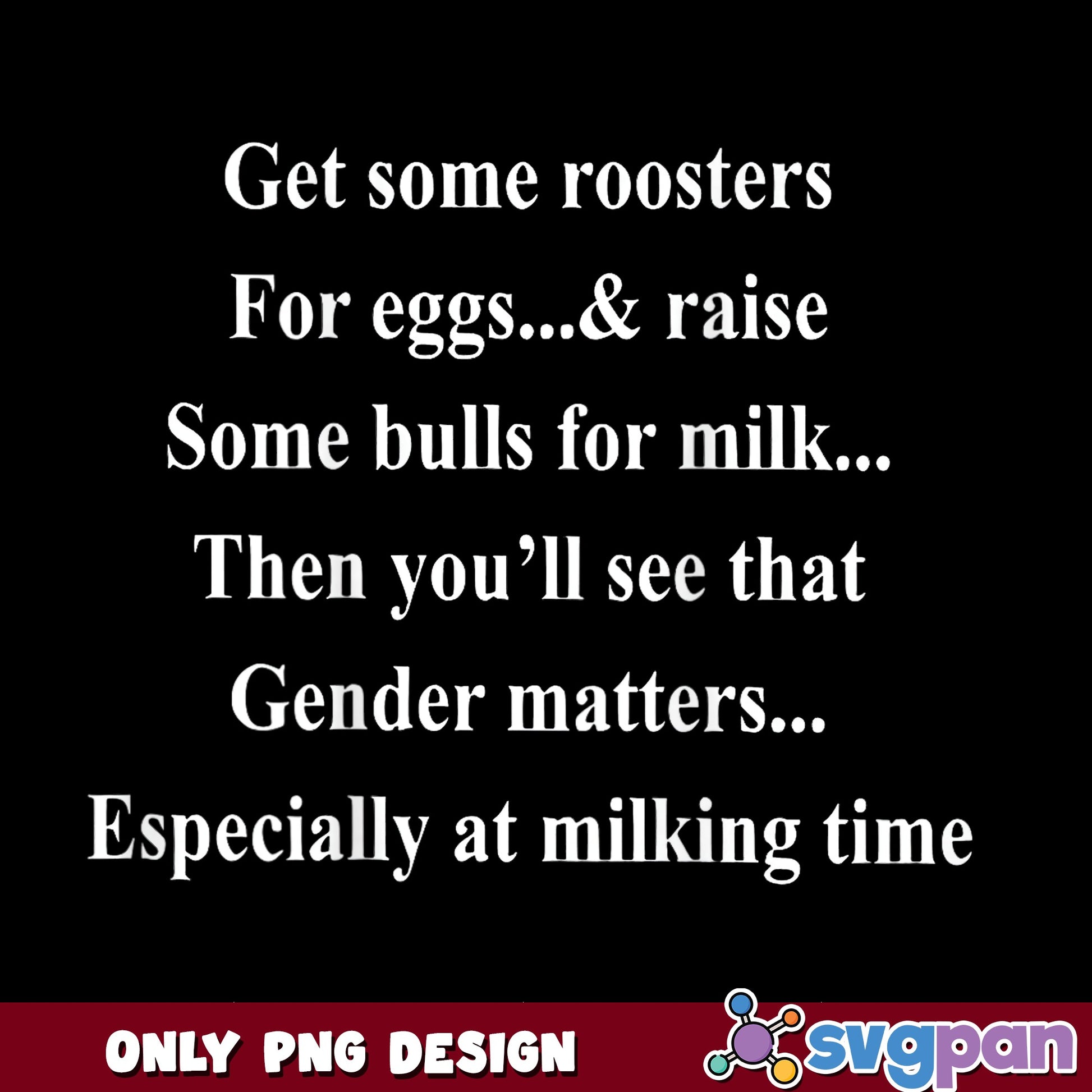 Gender Matters Funny Farm Quote PNG, Rooster Bull SVG, Humor PNG