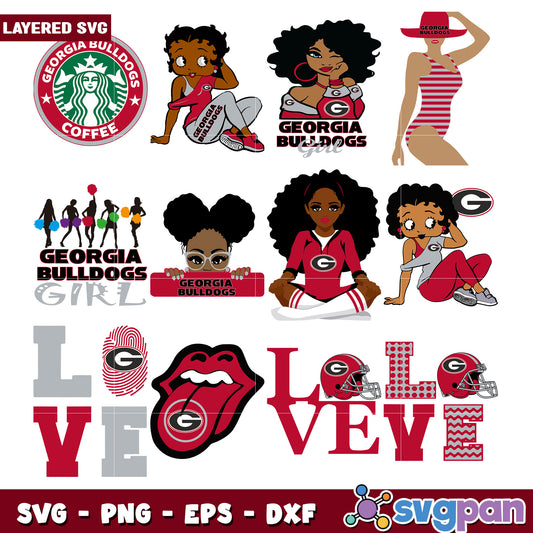 Georgia Bulldogs SVG Bundle Girl Love
