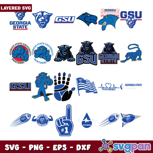 Georgia State Panthers SVG Bundle Layered Designs