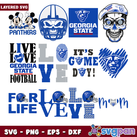 Georgia State Panthers SVG Bundle for Football Fans