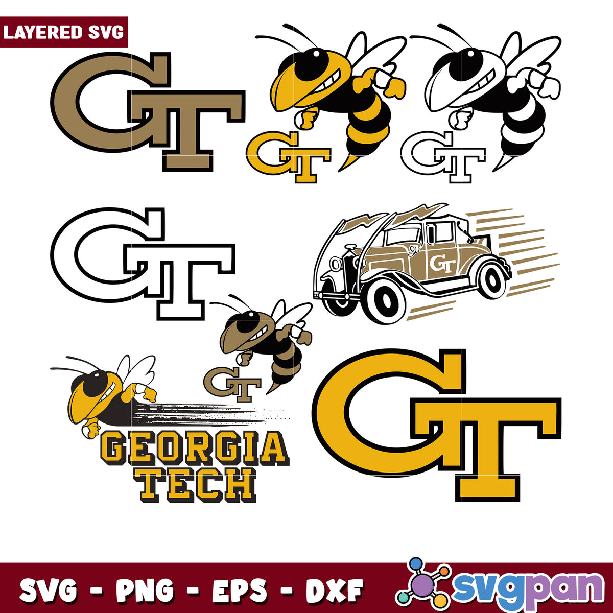 Georgia Tech Buttons Georgia Tech Bundle SVG Cut Files – svgpan