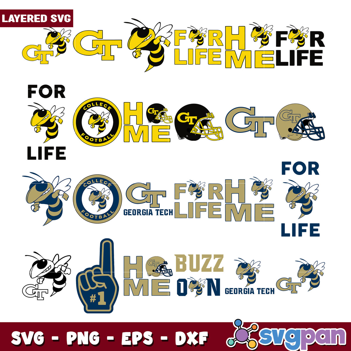 Georgia Tech Buttons Georgia Tech Bundle SVG Files – svgpan