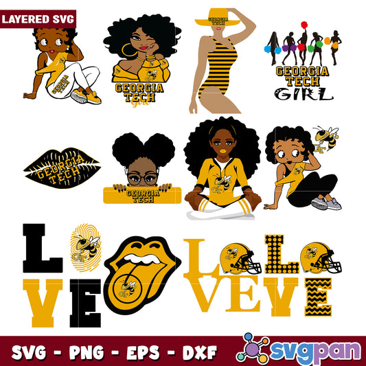 Georgia Tech Girl SVG Bundle