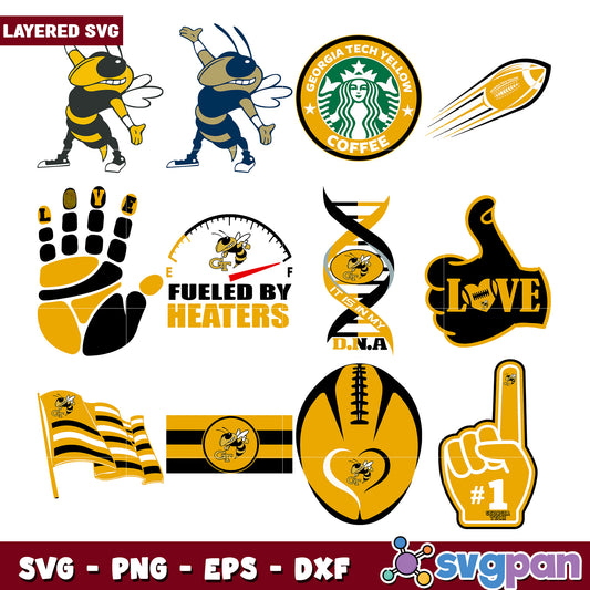 Georgia Tech Yellow Jackets SVG Bundle