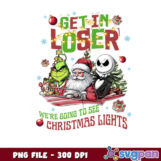 Get in loser png, grinch 2025​ png, winter season png