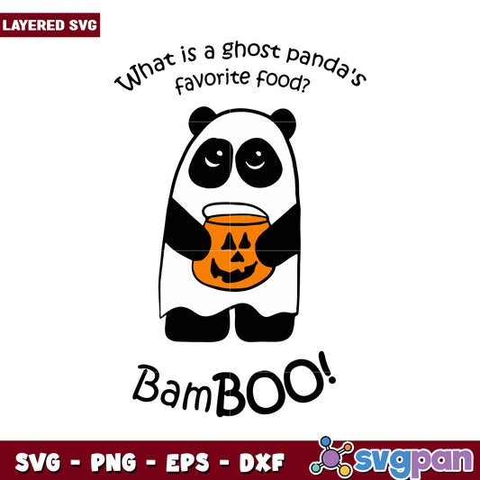 Ghost Panda Halloween Design, perfect for festive decorations and gifts