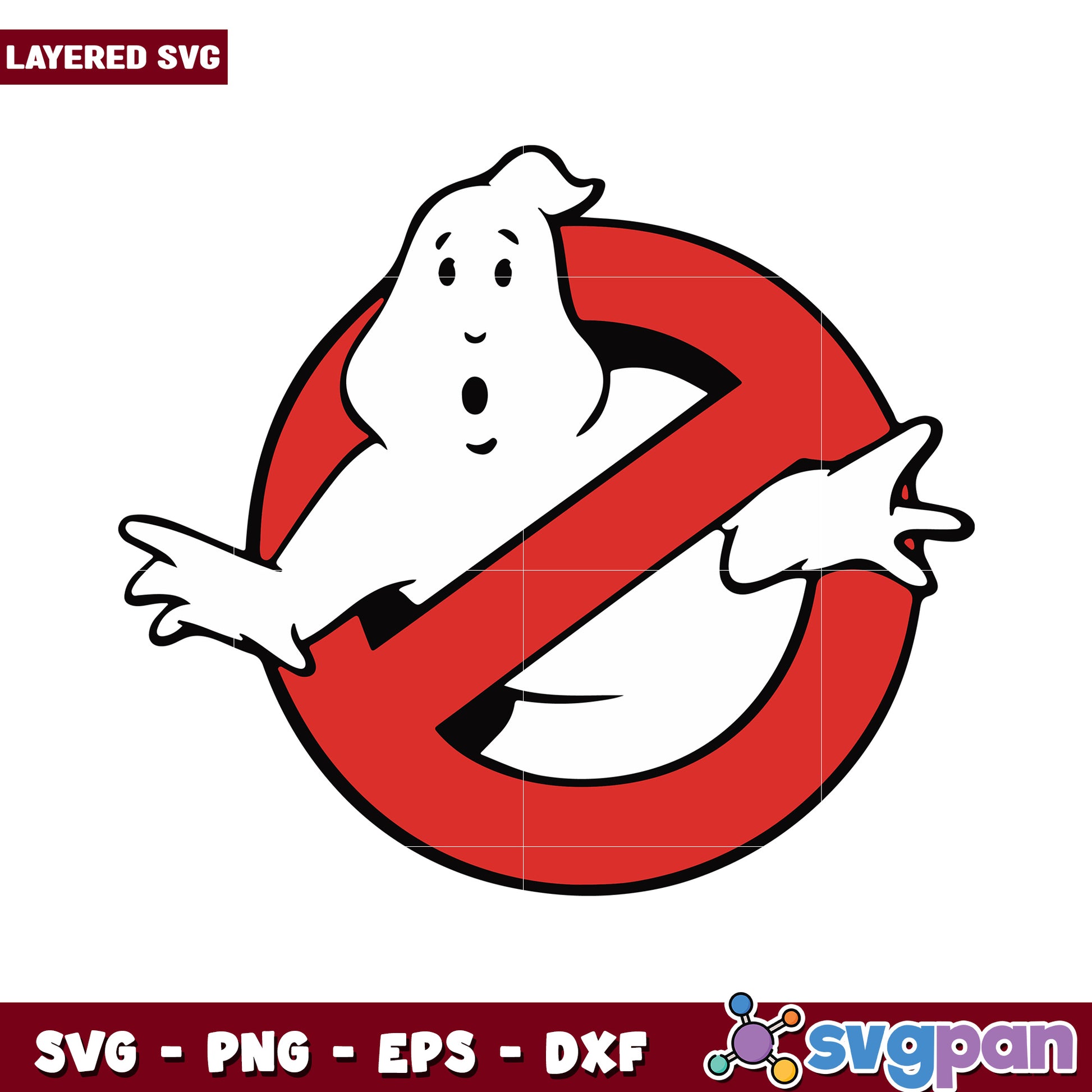 Ghostbusters logo SVG design, perfect for Halloween crafts and projects