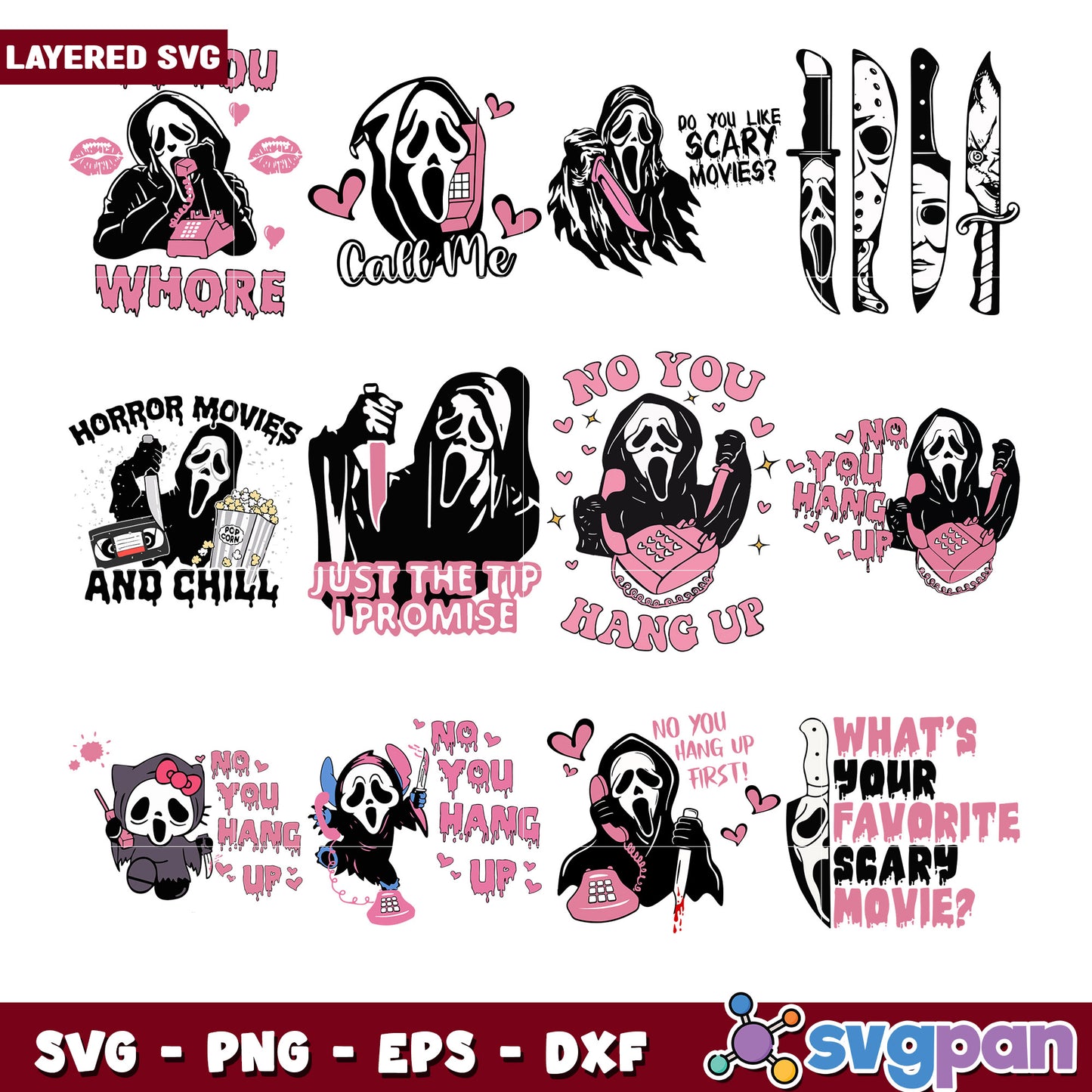 Ghostface Killer SVG Bundle