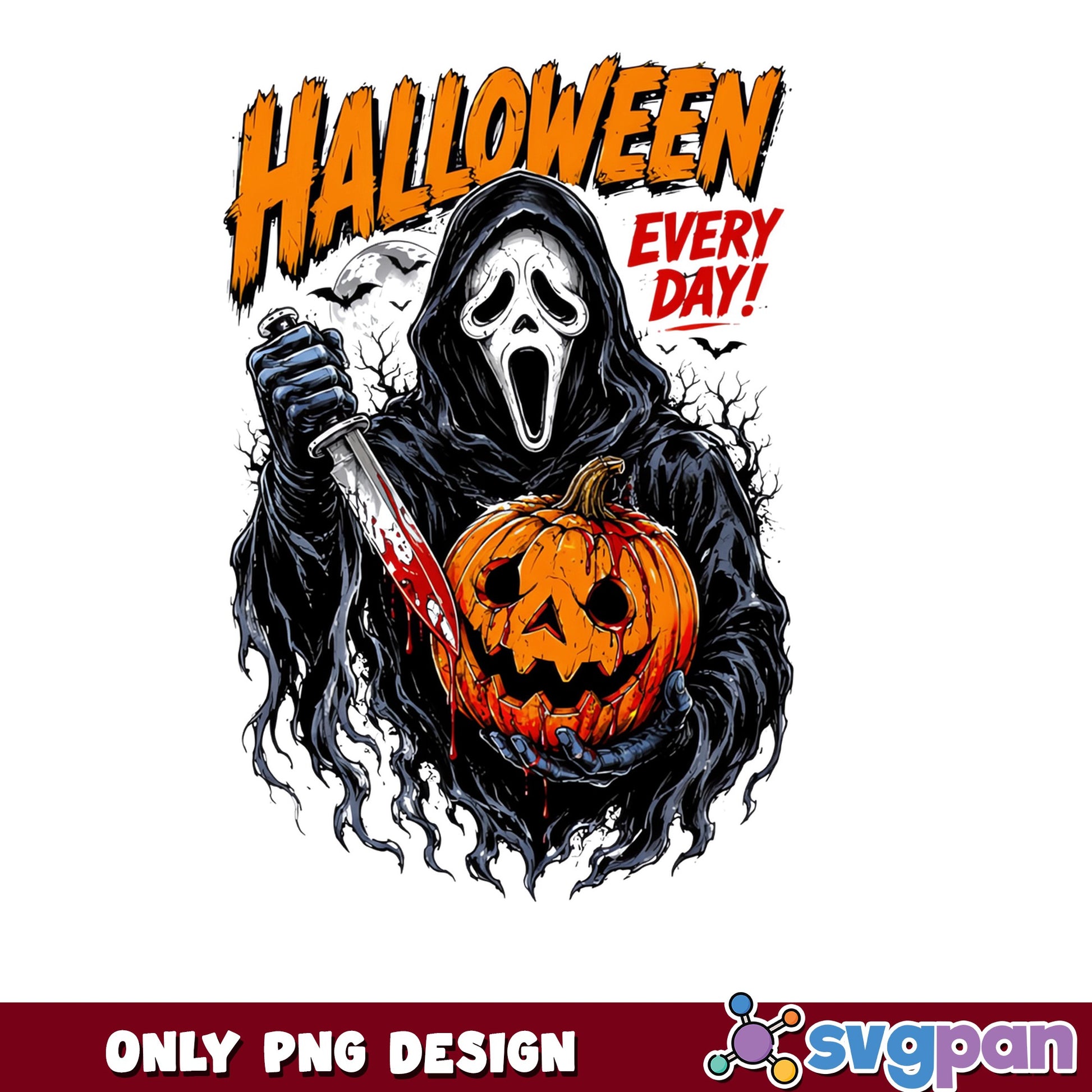 Ghostface Halloween Every Day PNG, Horror Movie PNG, Scream PNG