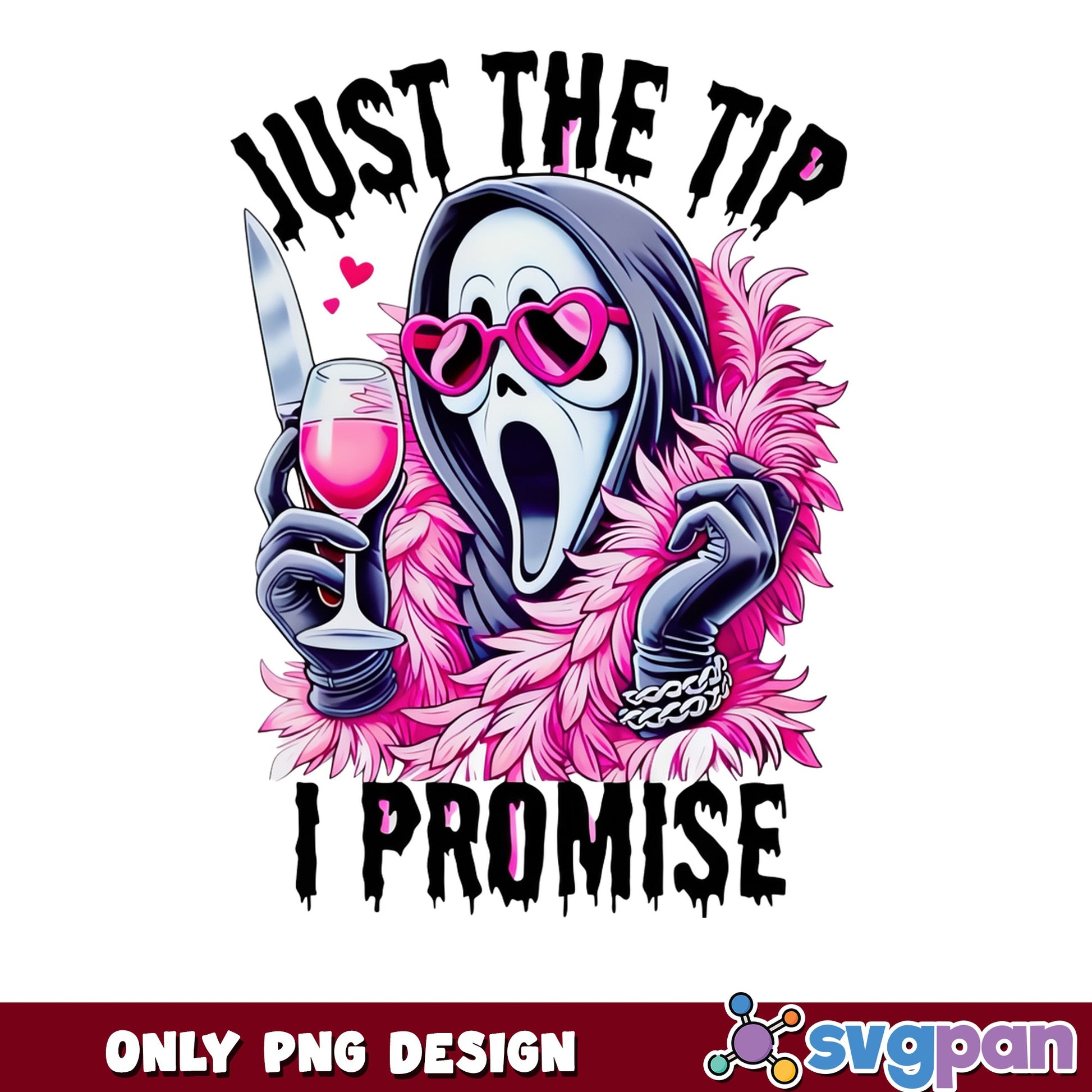 Ghostface Just The Tip I Promise PNG, Halloween PNG, Horror PNG