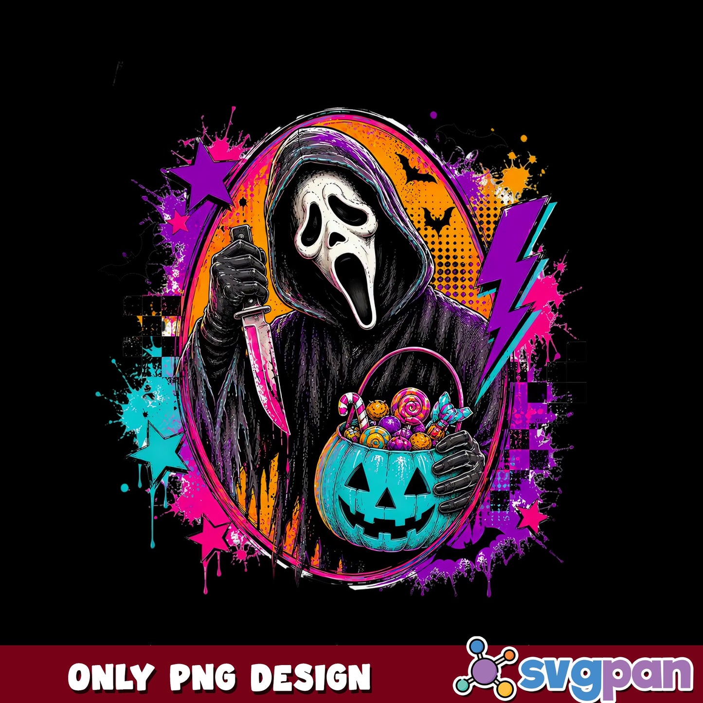 Ghostface Trick Or Treat PNG, Halloween Horror Movie, Scream PNG